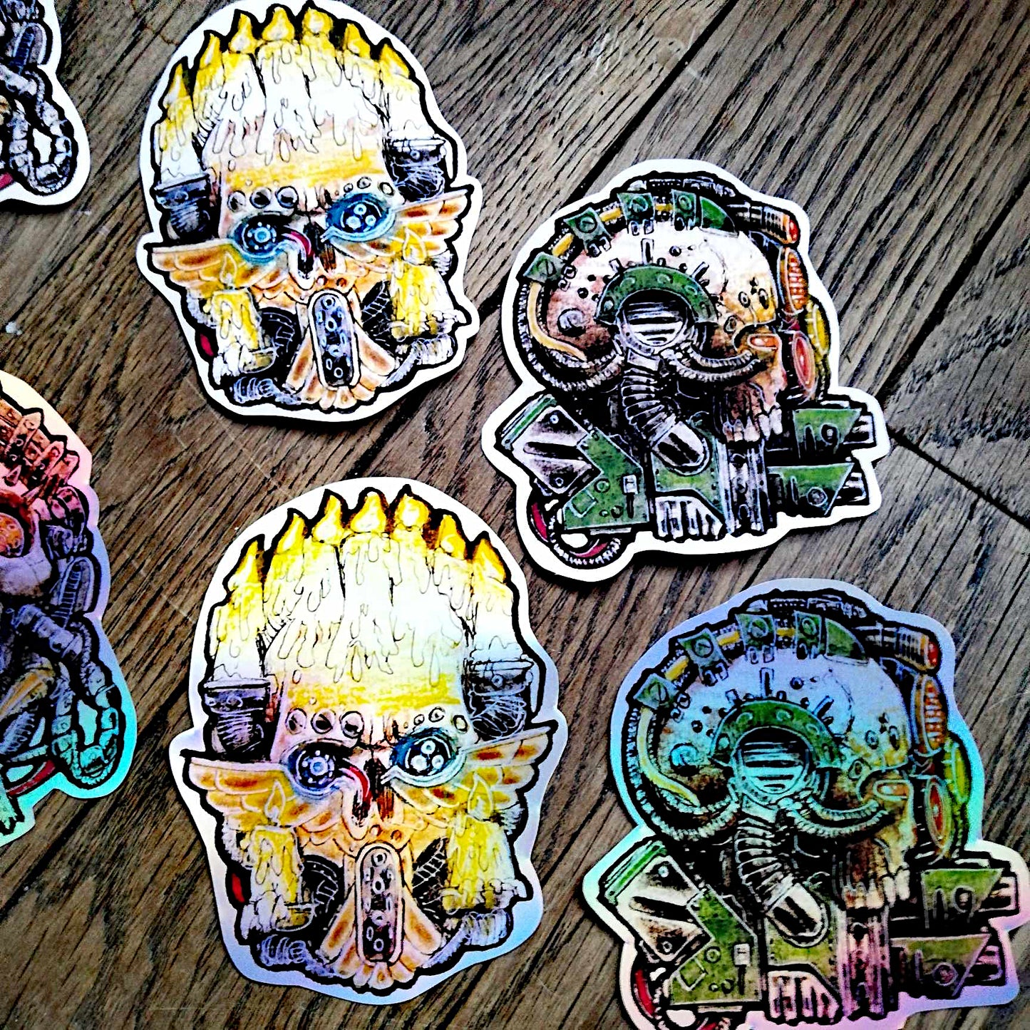 Servoskulls serie 1 - warhammer 40000 handmade stickers