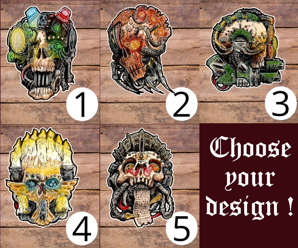 Servoskulls serie 1 - warhammer 40000 handmade stickers