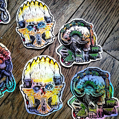 Servoskulls serie 1 - warhammer 40000 handmade stickers