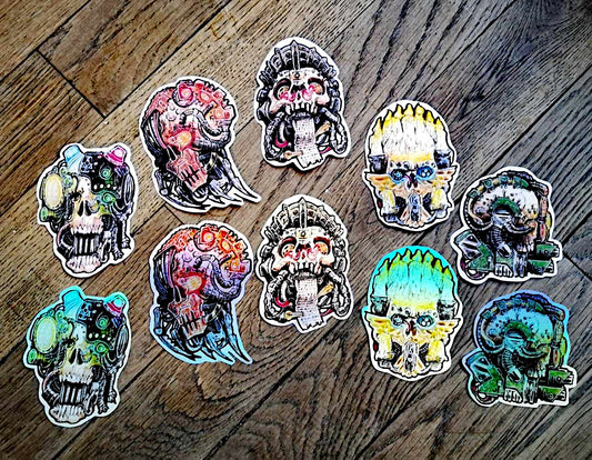 Servoskulls serie 1 - warhammer 40000 handmade stickers