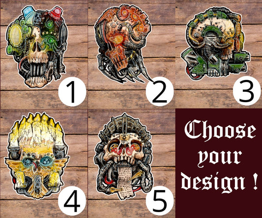 Servoskulls serie 1 - warhammer 40000 handmade stickers