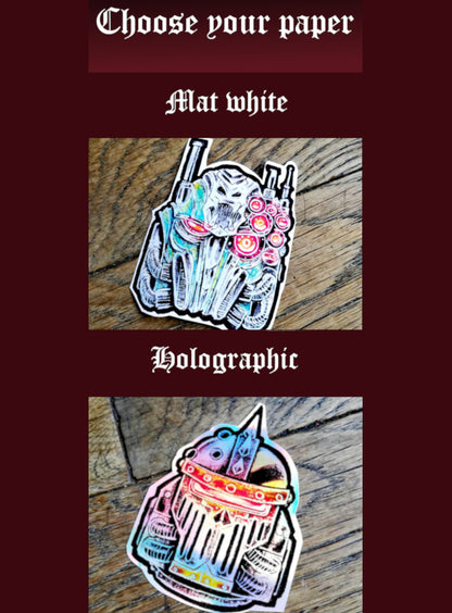 Servoskulls serie 1 - warhammer 40000 handmade stickers
